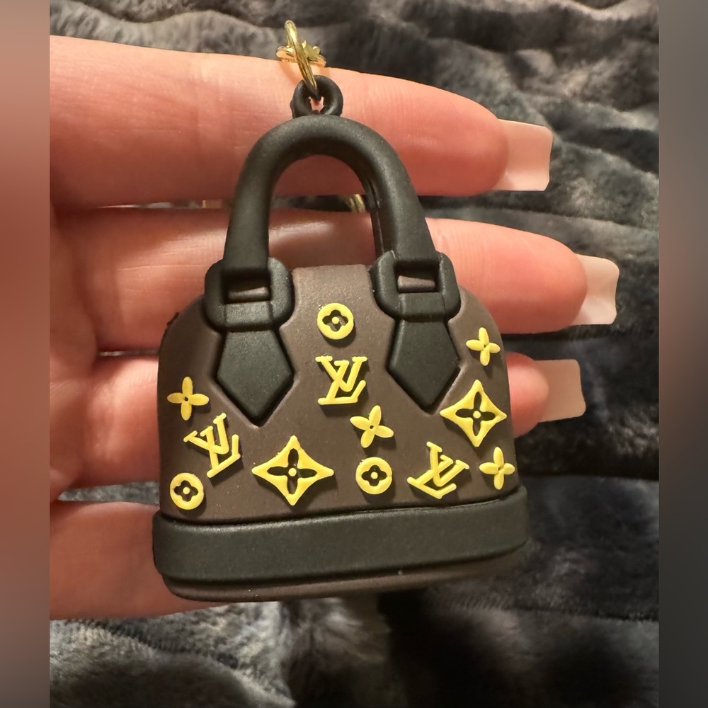 LV Style Charm & Wrist Strap Keychain